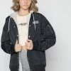 BROKEN PROMISES Wave Logo Layered Bomber Jacket 1 BROKEN PROMISES Wave Logo Layered Bomber Jacket