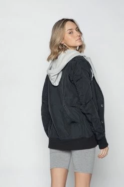 BROKEN PROMISES Wave Logo Layered Bomber Jacket