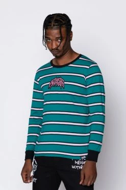 BROKEN PROMISES Shirts Destruction Stripe L/S Green 15 BROKEN PROMISES Shirts Destruction Stripe L/S Green