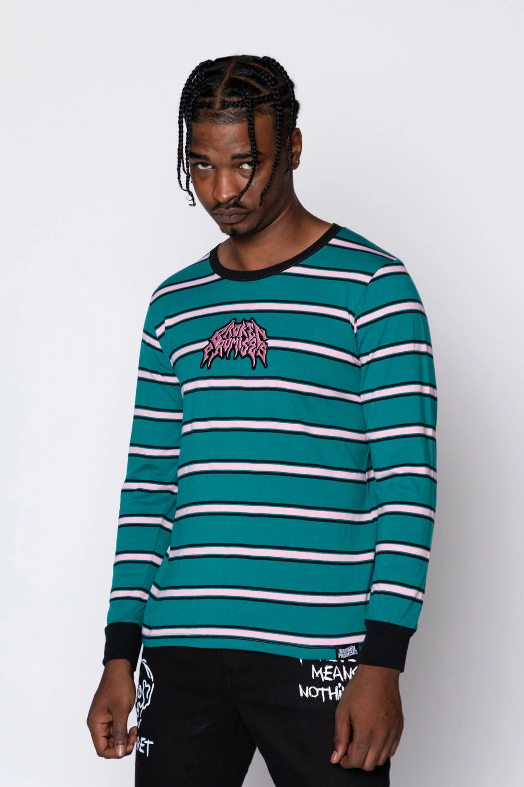 BROKEN PROMISES Shirts Destruction Stripe L/S Green 7 BROKEN PROMISES Shirts Destruction Stripe L/S Green