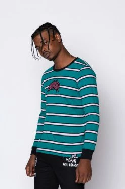 BROKEN PROMISES Shirts Destruction Stripe L/S Green 16 BROKEN PROMISES Shirts Destruction Stripe L/S Green