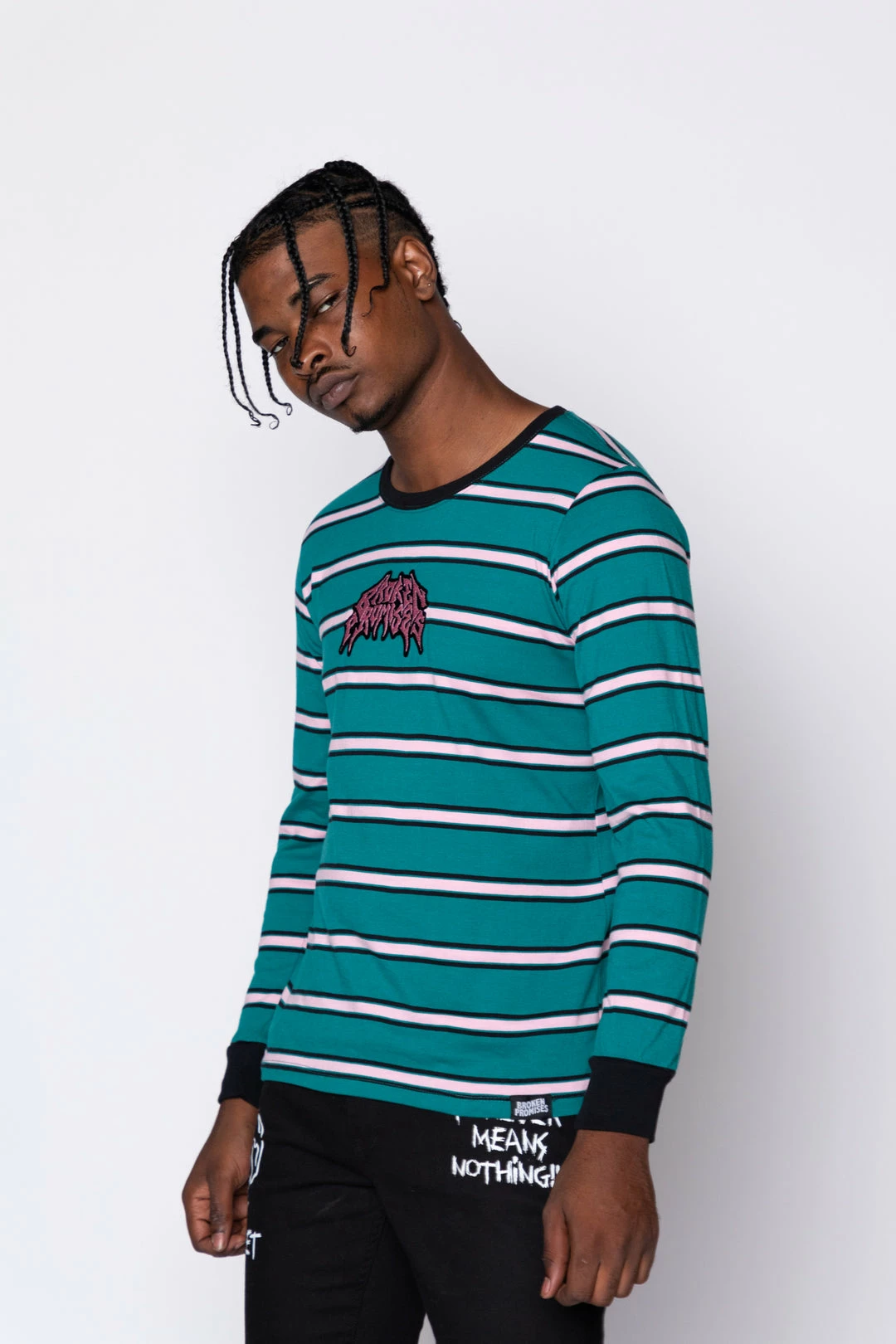 BROKEN PROMISES Shirts Destruction Stripe L/S Green 8 BROKEN PROMISES Shirts Destruction Stripe L/S Green