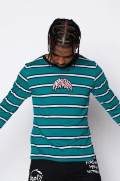 BROKEN PROMISES Shirts Destruction Stripe L/S Green 18 BROKEN PROMISES Shirts Destruction Stripe L/S Green