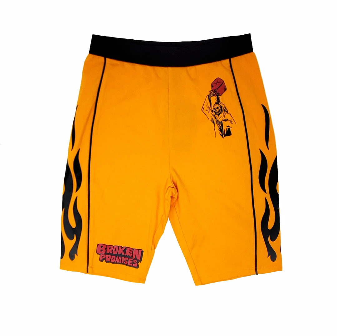 BROKEN PROMISES Inferno Bike Shorts Orange Bottoms 3 BROKEN PROMISES Inferno Bike Shorts Orange Bottoms