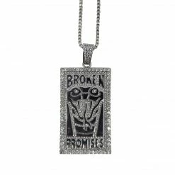 BROKEN PROMISES Jewelry Money Logo Pendant Necklace