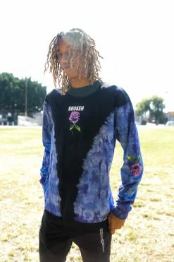 BROKEN PROMISES Thornless V-Tie Dye L/S Black Shirts