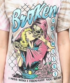 BROKEN PROMISES Shirts Hung Up Pink Tie Dye SST