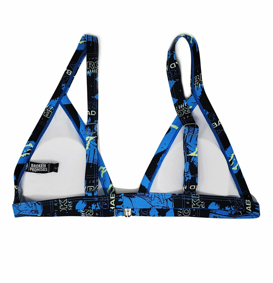 BROKEN PROMISES Tempted Bikini Top Blue 7 BROKEN PROMISES Tempted Bikini Top Blue