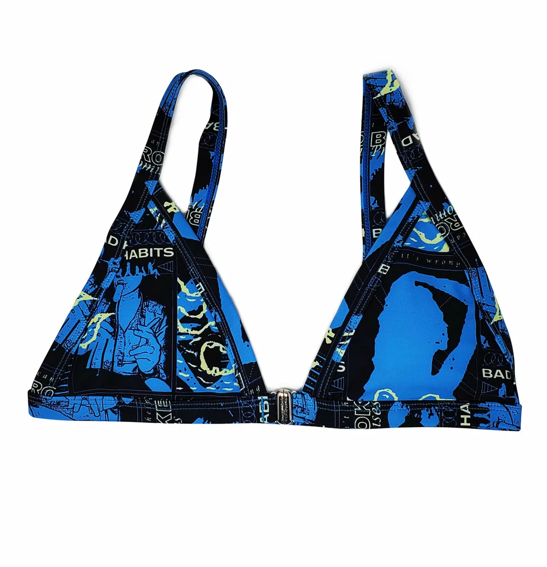 BROKEN PROMISES Tempted Bikini Top Blue 8 BROKEN PROMISES Tempted Bikini Top Blue