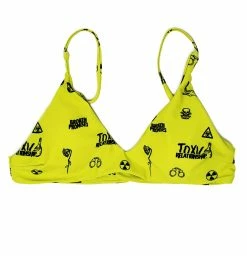 BROKEN PROMISES Toxic Relationship Bikini Top Neon Green