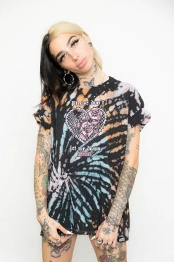 BROKEN PROMISES Shirts Let Me Down Rainbow Bleach Dye SSt