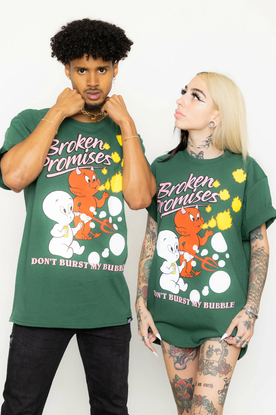 BROKEN PROMISES BP X Casper Burst My Bubble Tee Forest 4 BROKEN PROMISES BP X Casper Burst My Bubble Tee Forest