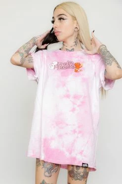 BROKEN PROMISES BP X Casper Burst My Bubble Tie Dye Pink Tee