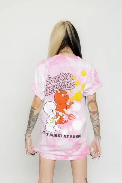 BROKEN PROMISES BP X Casper Burst My Bubble Tie Dye Pink Tee 19 BROKEN PROMISES BP X Casper Burst My Bubble Tie Dye Pink Tee