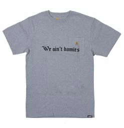 CASH We Ain't Homies Pocket Tee Heather Grey