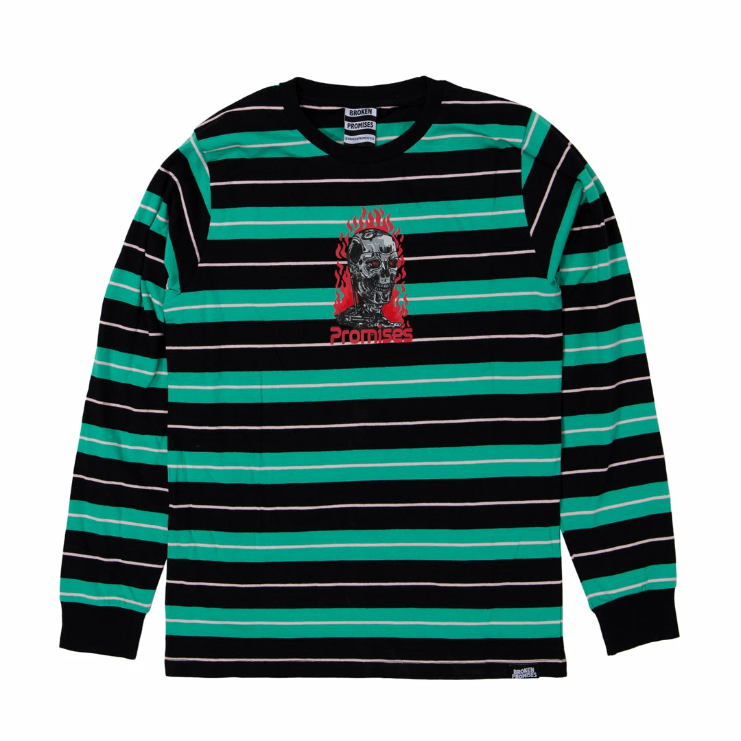 BROKEN PROMISES Automated Stripe L/S Teal 4 BROKEN PROMISES Automated Stripe L/S Teal