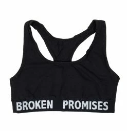 BROKEN PROMISES Lounge Black Cotton Sports Bra