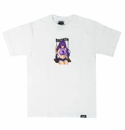 BROKEN PROMISES Broken Girl Tee White Shirts