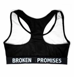 BROKEN PROMISES Lounge Black Cotton Sports Bra