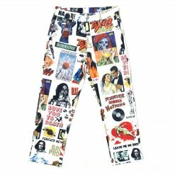 BROKEN PROMISES Commotion Print Skate Pant White Bottoms