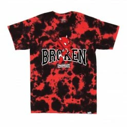 BROKEN PROMISES Curious Tie Dye Tee Red/Blk - BP X Hot Stuff Shirts