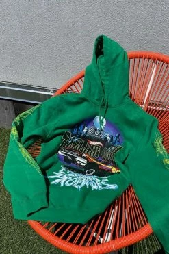 BROKEN PROMISES BP X Hot Wheels Feeling Low Hoodie Green