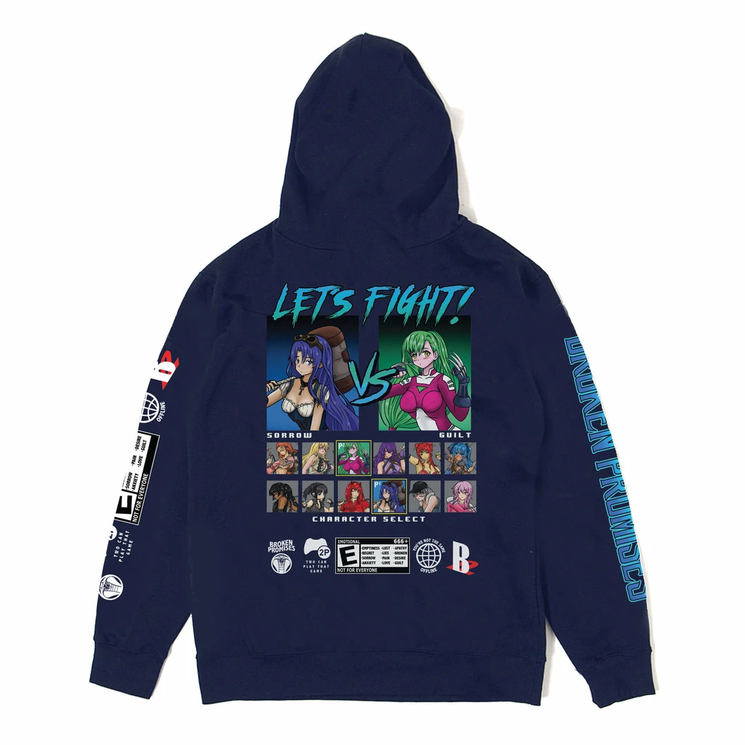 BROKEN PROMISES Let's Fight Hoodie Navy 6 BROKEN PROMISES Let's Fight Hoodie Navy