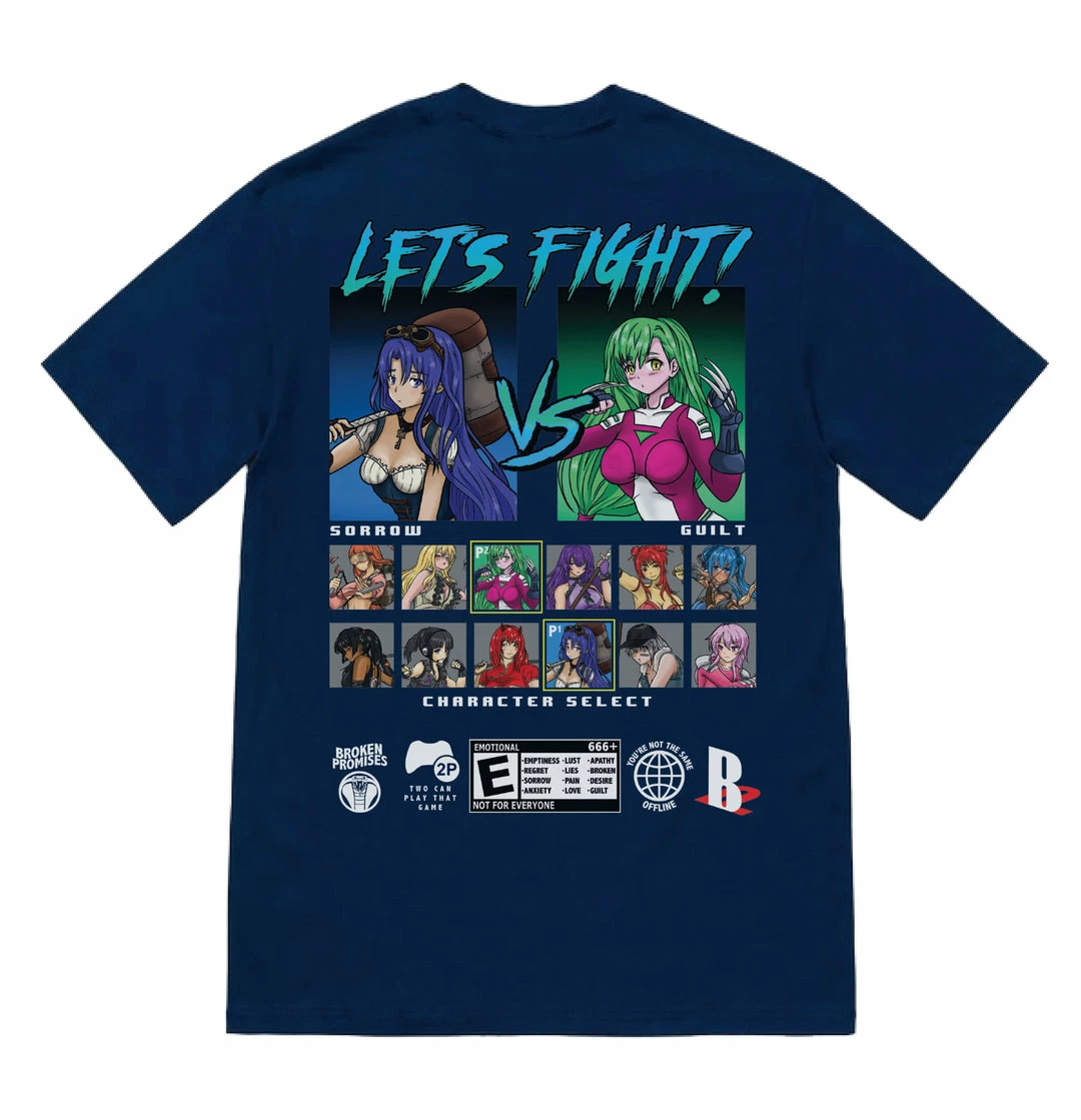 BROKEN PROMISES Let's Fight Tee Navy Shirts 5 BROKEN PROMISES Let's Fight Tee Navy Shirts