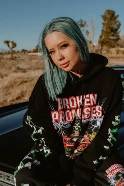 BROKEN PROMISES Hoodies BP X Hot Wheels Drive Me Crazy Hoodie Black