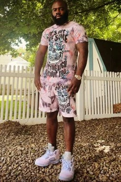 BROKEN PROMISES Magical Mushrooms Crystal Wash Shorts - BPxYH Bottoms