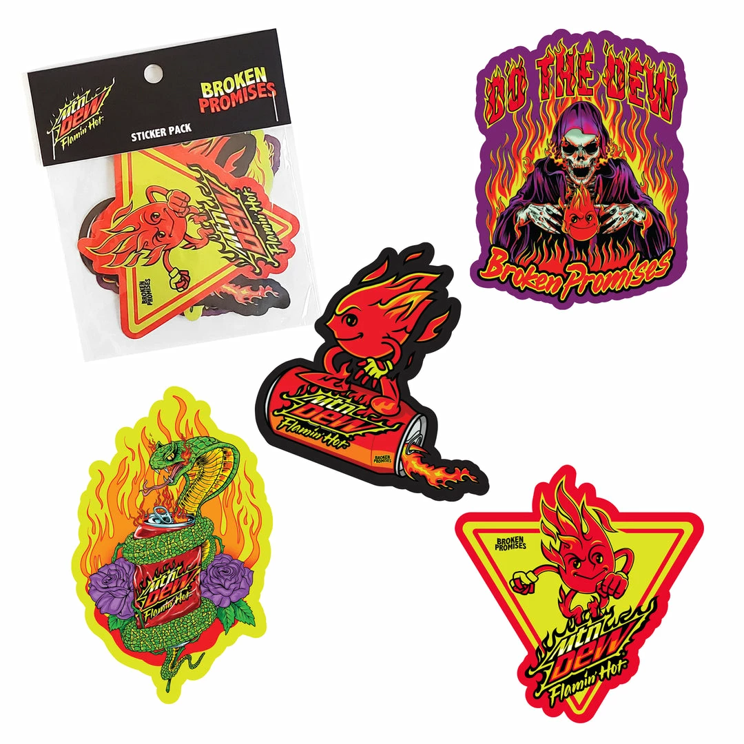 CASH BPxMTN Dew Flamin' Hot Sticker Pack 3 CASH BPxMTN Dew Flamin' Hot Sticker Pack