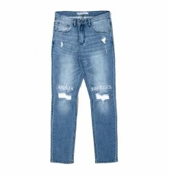 BROKEN PROMISES Stitch & Rip Denim - Medium Blue
