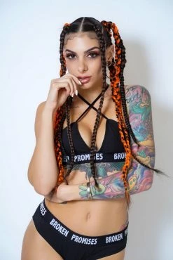 BROKEN PROMISES Lounge Black Cotton Triangle Bra