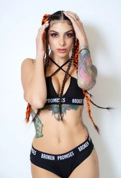 BROKEN PROMISES Lounge Black Cotton Triangle Bra